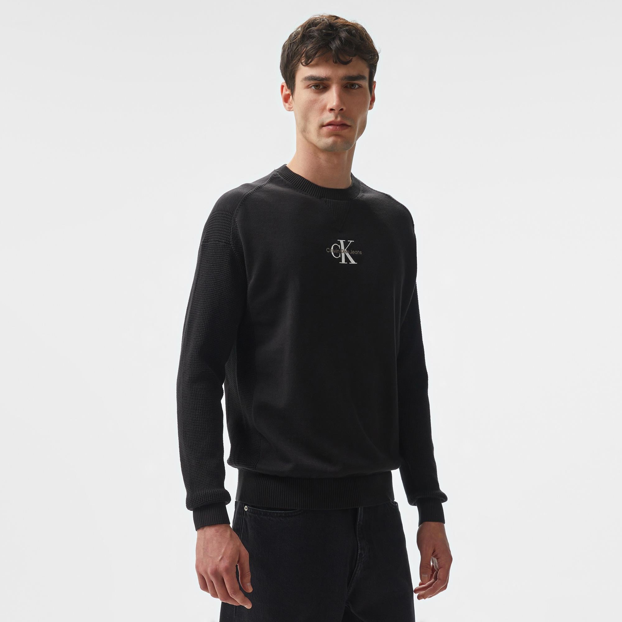 Calvin Klein Jeans Erkek Siyah Triko