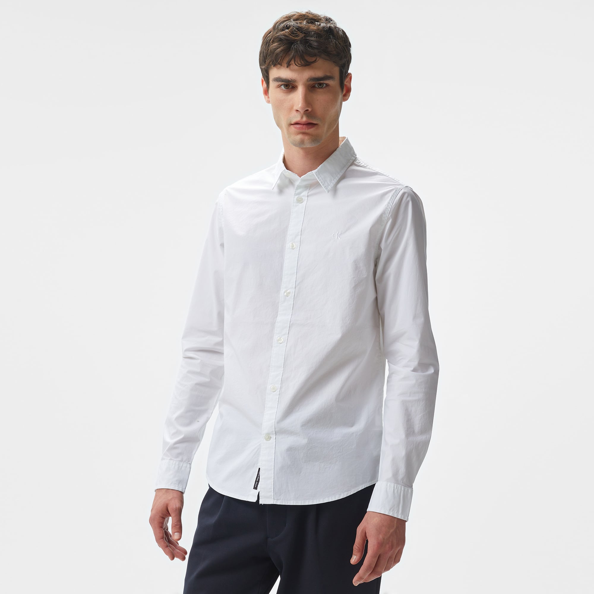  Calvin Klein Erkek Beyaz Gömlek