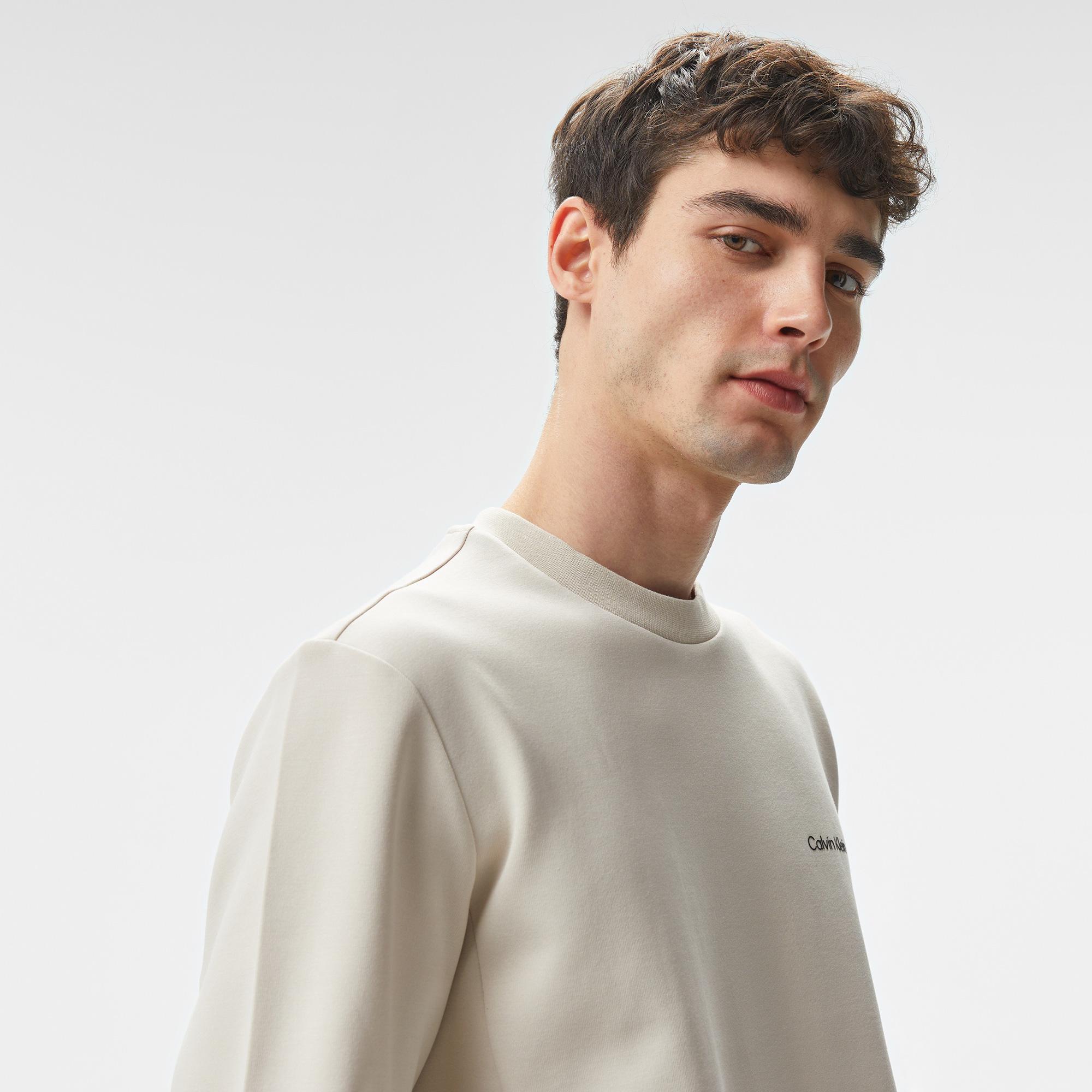 Calvin Klein Erkek Bej Sweatshirt