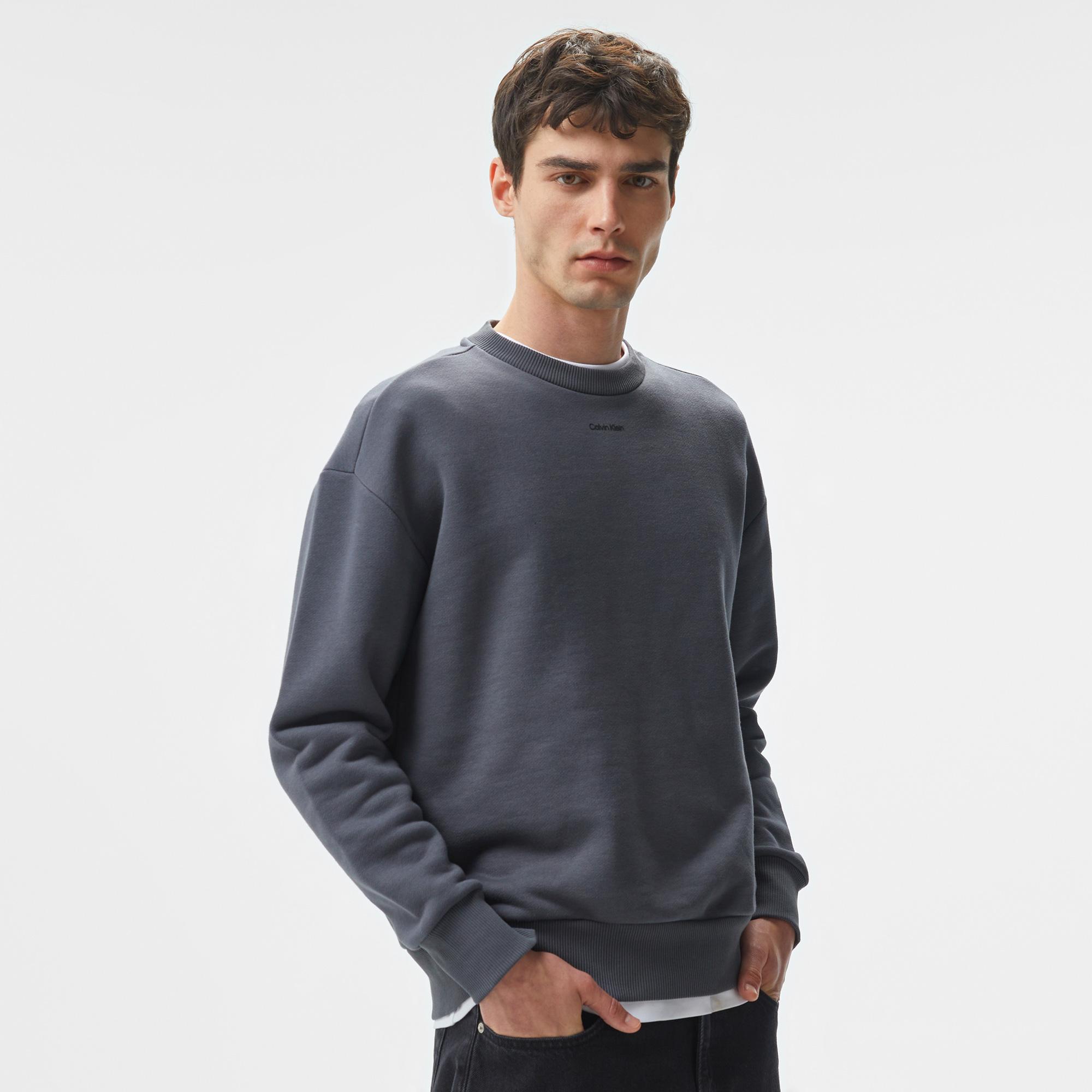 Calvin Klein Erkek Gri Sweatshirt