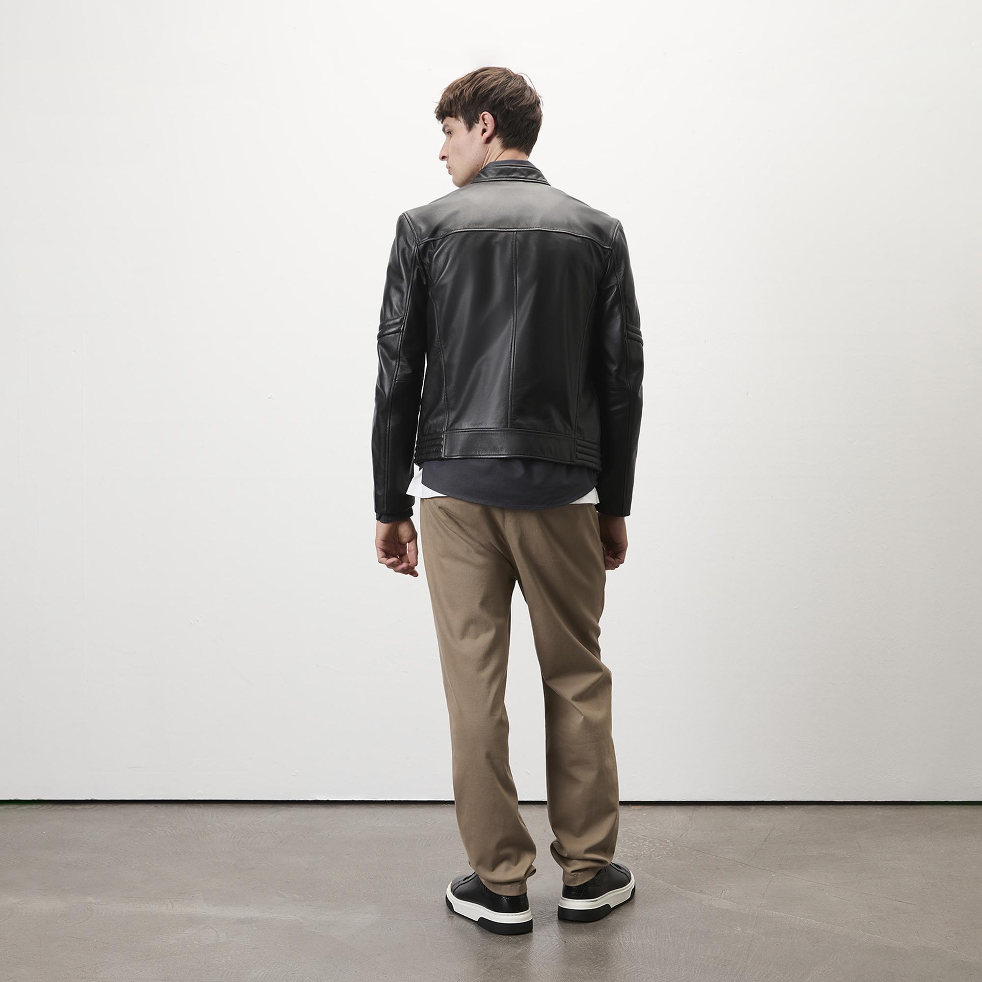 Agostino Siyah Erkek Deri Ceket