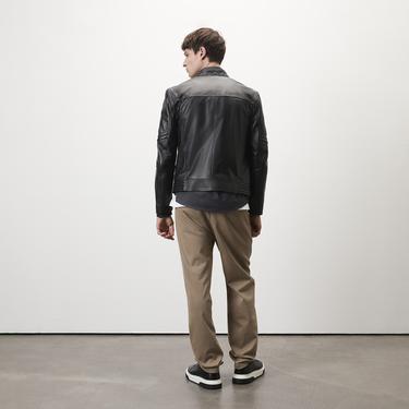 Agostino Siyah Erkek Deri Ceket