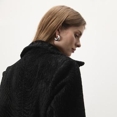  Emilly Siyah Kadın Kürk Kaban