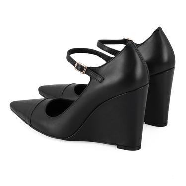  Kadın Siyah Deri Klasik Ayakkabı