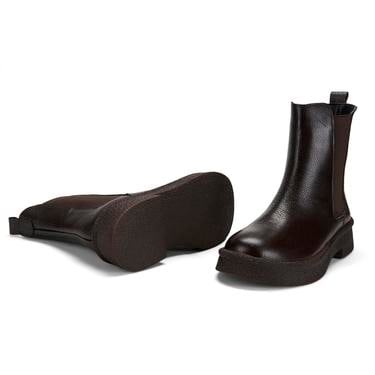  Alexis Kahve Kadın Lastikli Deri Chelsea Bot