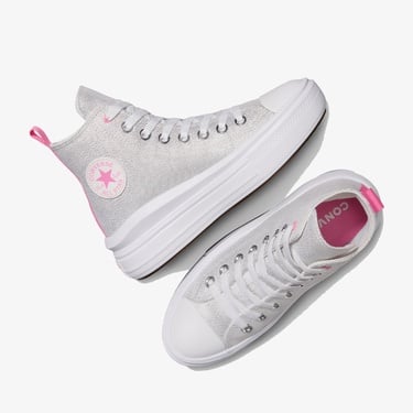  Converse Chuck Taylor All Star Move Platform Sparkle Çocuk Beyaz Sneaker