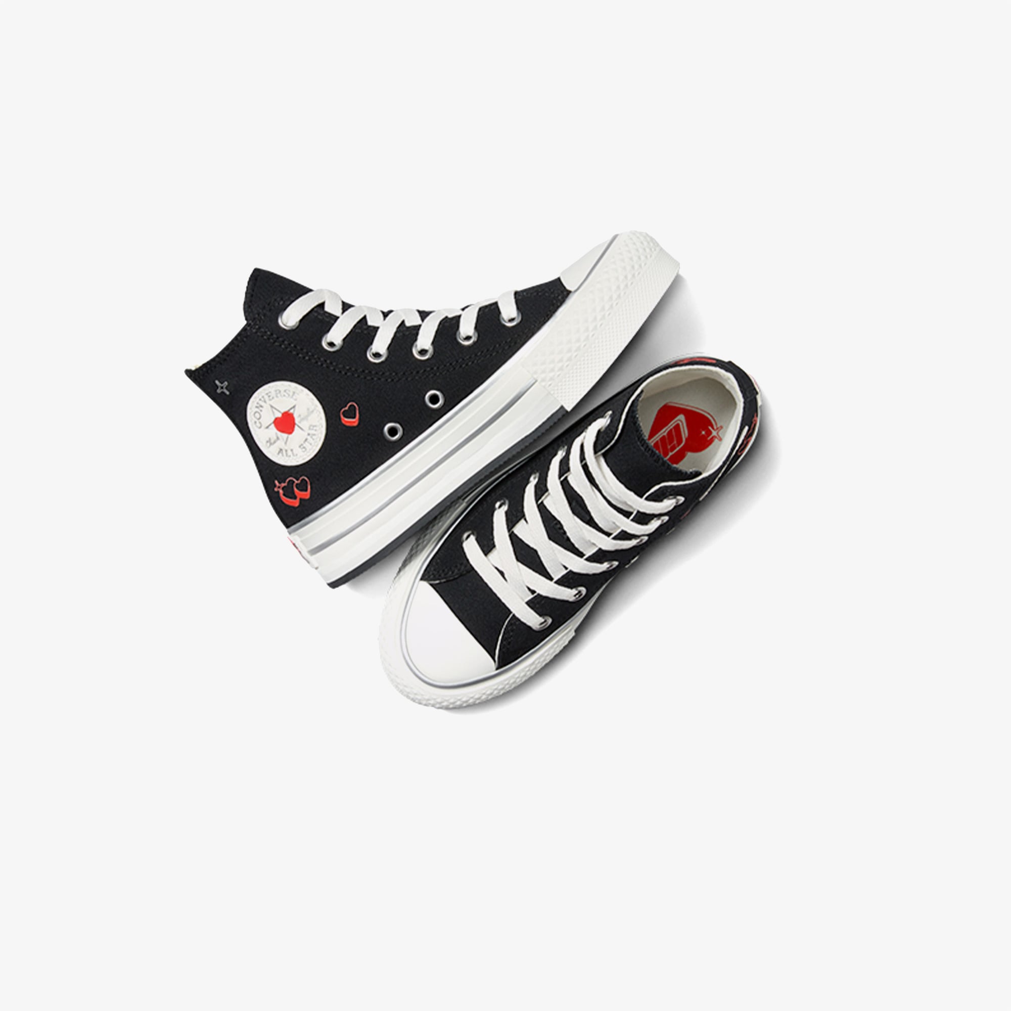 Converse Chuck Taylor All Star Eva Lift Y2K Heart Çocuk Siyah Platform Sneaker - Görsel 5