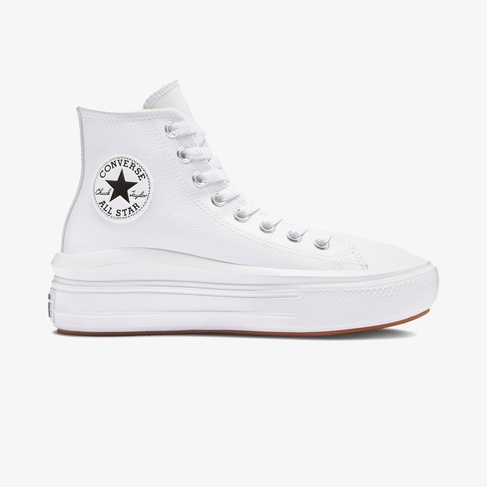  Converse Chuck Taylor All Star Move Platform Foundational Leather Kadın Beyaz Sneaker