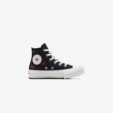  Converse Chuck Taylor All Star Eva Lift Y2K Heart Çocuk Siyah Platform Sneaker