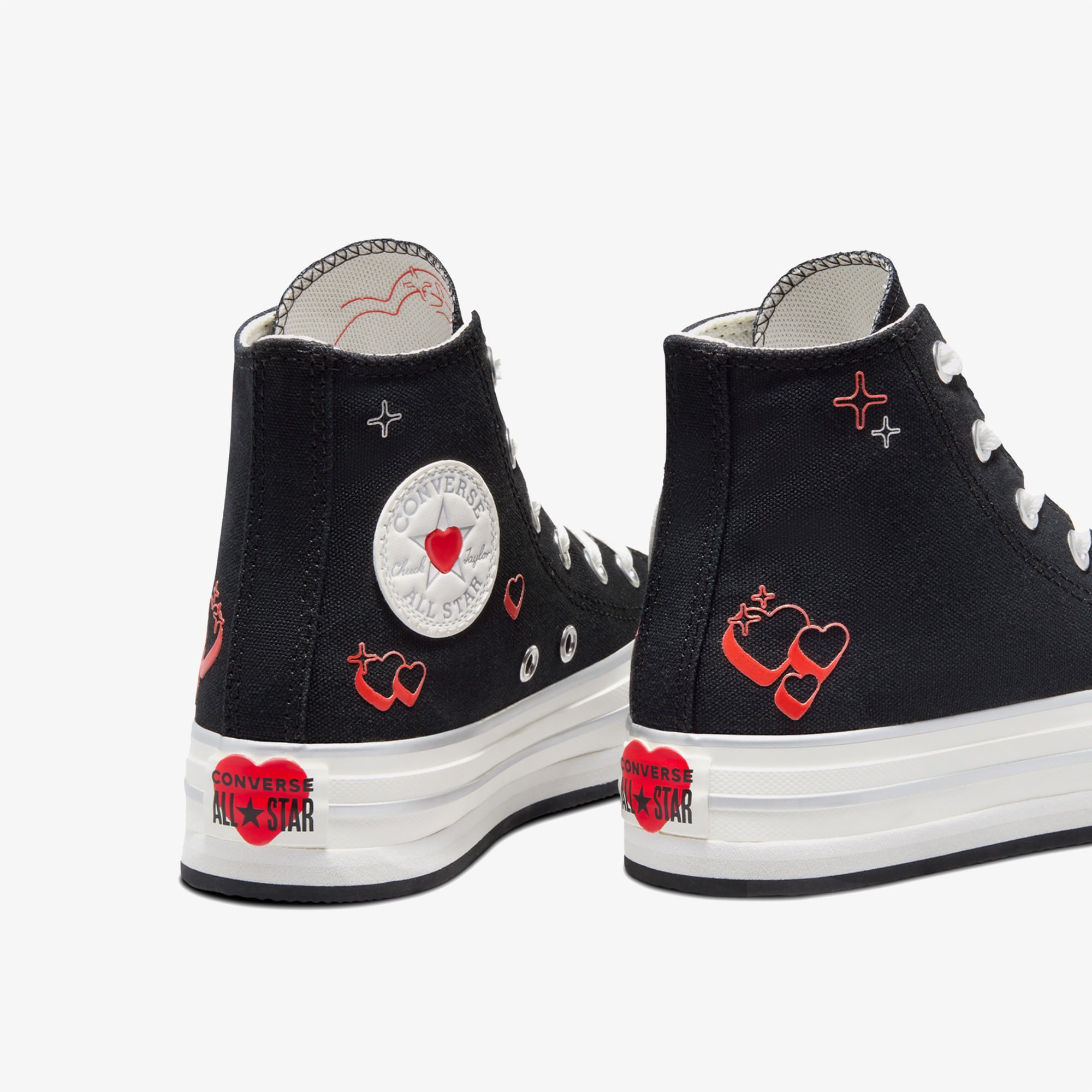 Converse Chuck Taylor All Star Eva Lift Y2K Heart Çocuk Siyah Platform Sneaker - Görsel 4