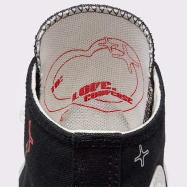  Converse Chuck Taylor All Star Eva Lift Y2K Heart Çocuk Siyah Platform Sneaker