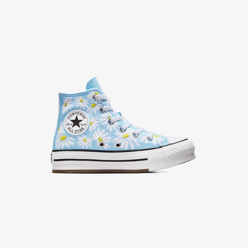  Converse Chuck Taylor All Star Lift Floral Çocuk Mavi Platform Sneaker
