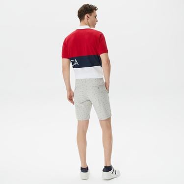  Nautica Erkek Gri Slim Fit Baskılı Bermuda