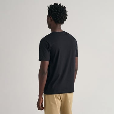  GANT Erkek Siyah Regular Fit Bisiklet Yaka Logolu T-Shirt
