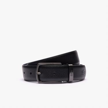  Lacoste Elegance Erkek Deri Siyah Kemer