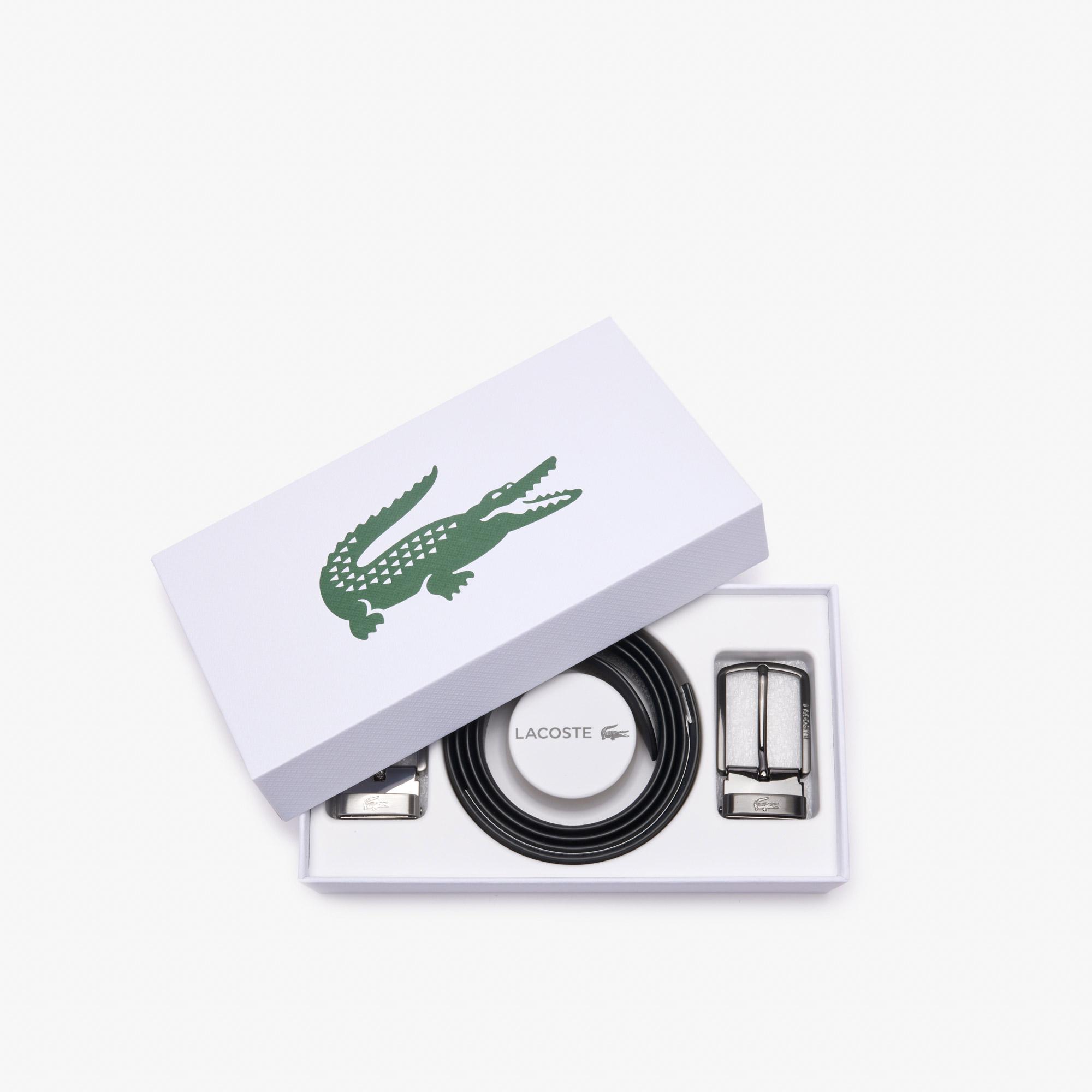 Lacoste Elegance Erkek Deri Siyah Kemer