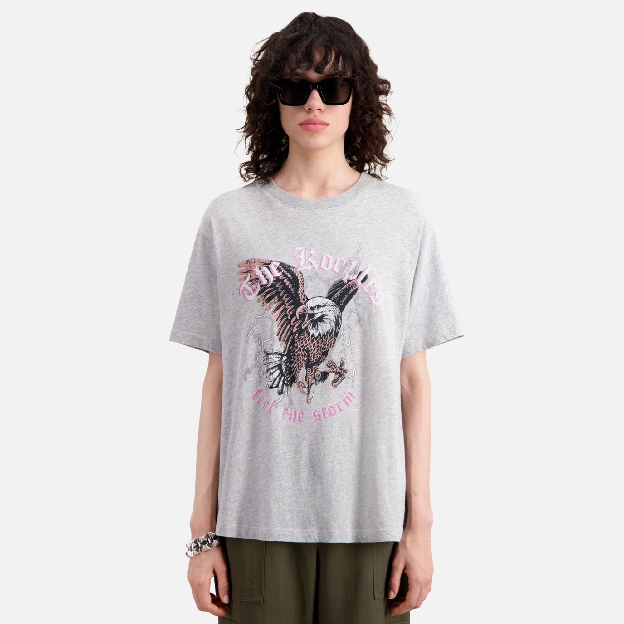 KADIN BASKILI GRİ T-SHIRT