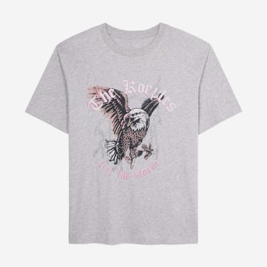  KADIN BASKILI GRİ T-SHIRT