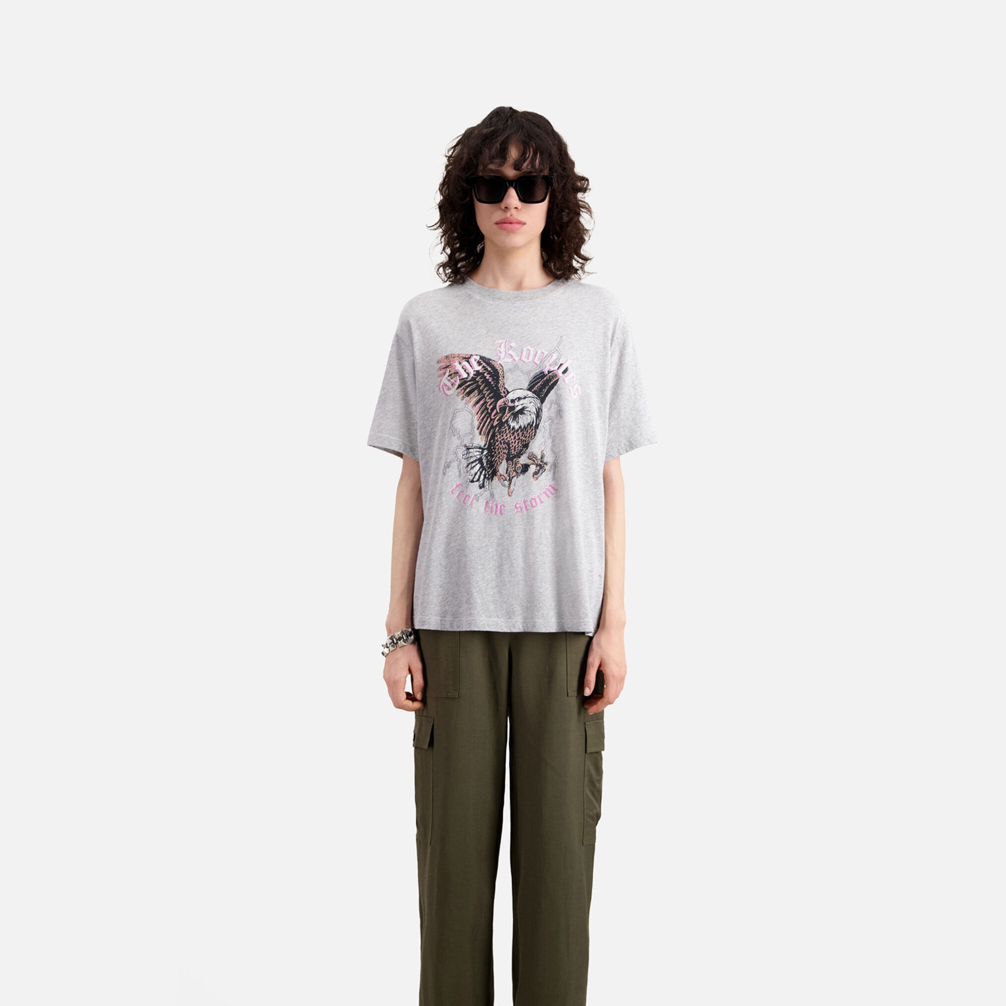 KADIN BASKILI GRİ T-SHIRT