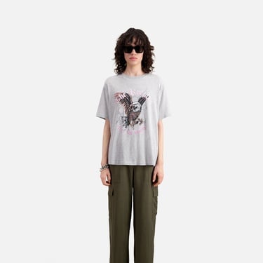  KADIN BASKILI GRİ T-SHIRT