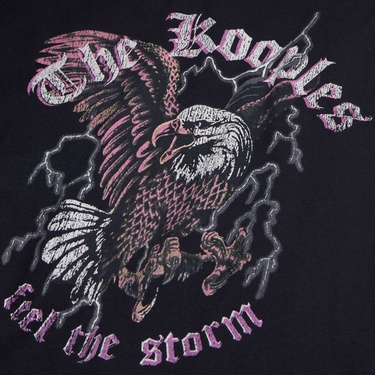  KADIN BASKILI SİYAH T-SHIRT