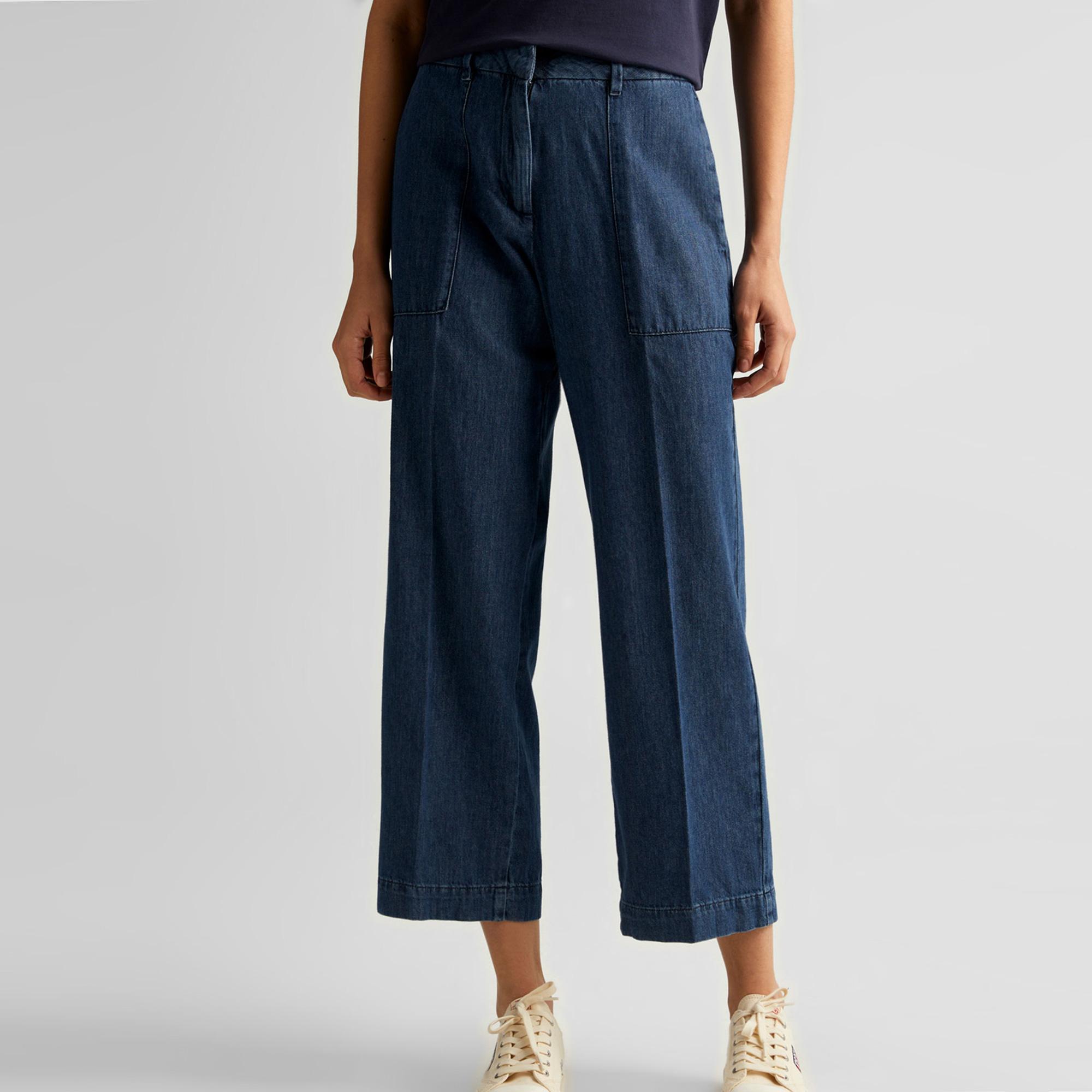 GANT Kadın Lacivert Relaxed Fit Pantolon
