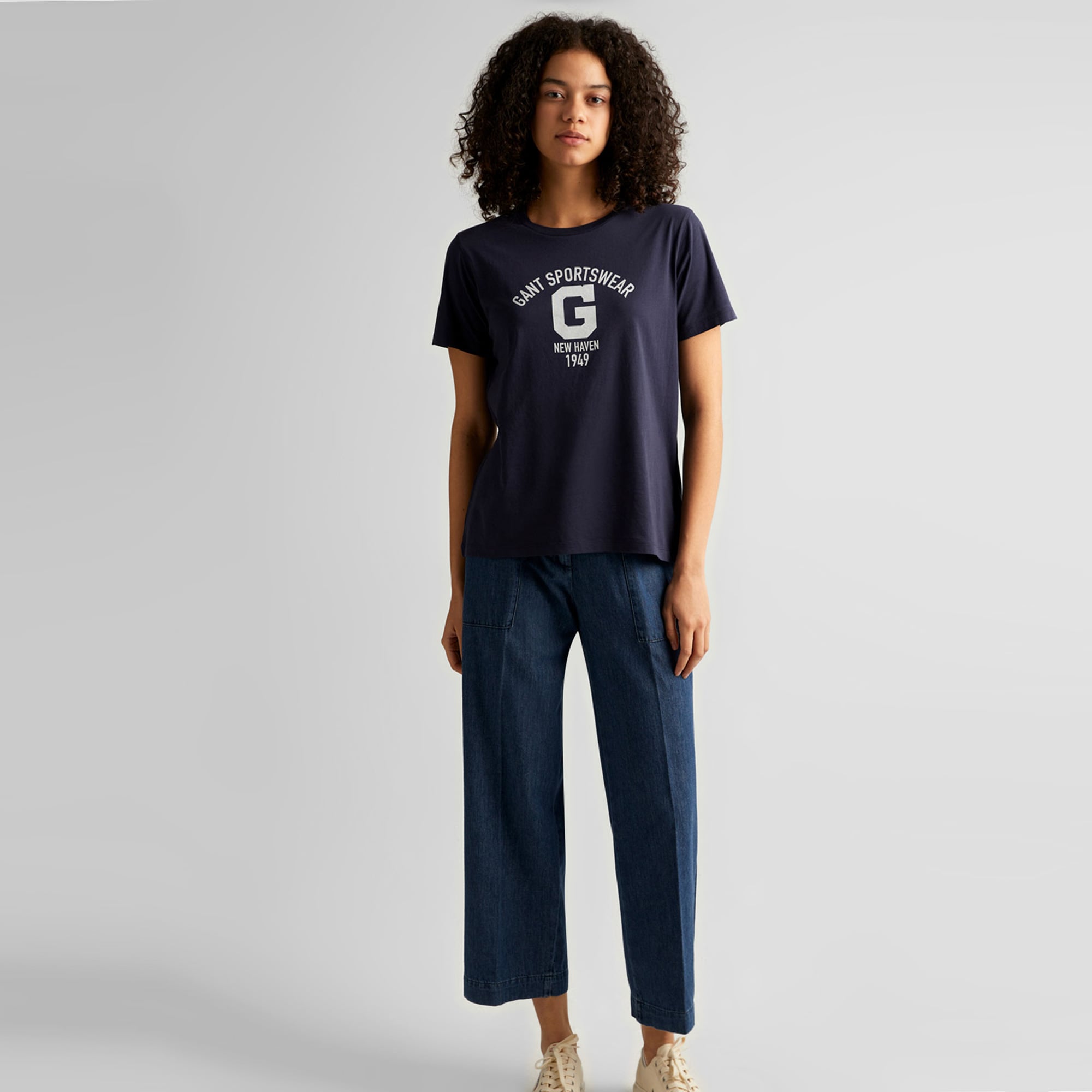  GANT Kadın Lacivert Relaxed Fit Pantolon