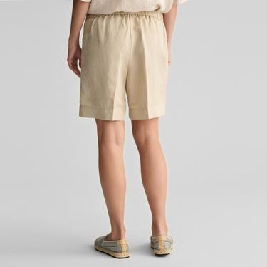  GANT Kadın Bej Relaxed Fit Keten Şort