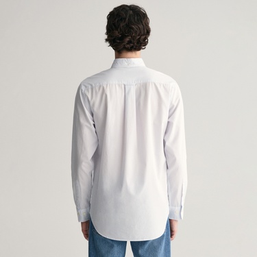  GANT Erkek Mavi Regular Fit Çizgili Düğmeli Yaka Gömlek