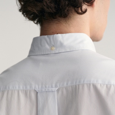  GANT Erkek Mavi Regular Fit Çizgili Düğmeli Yaka Gömlek