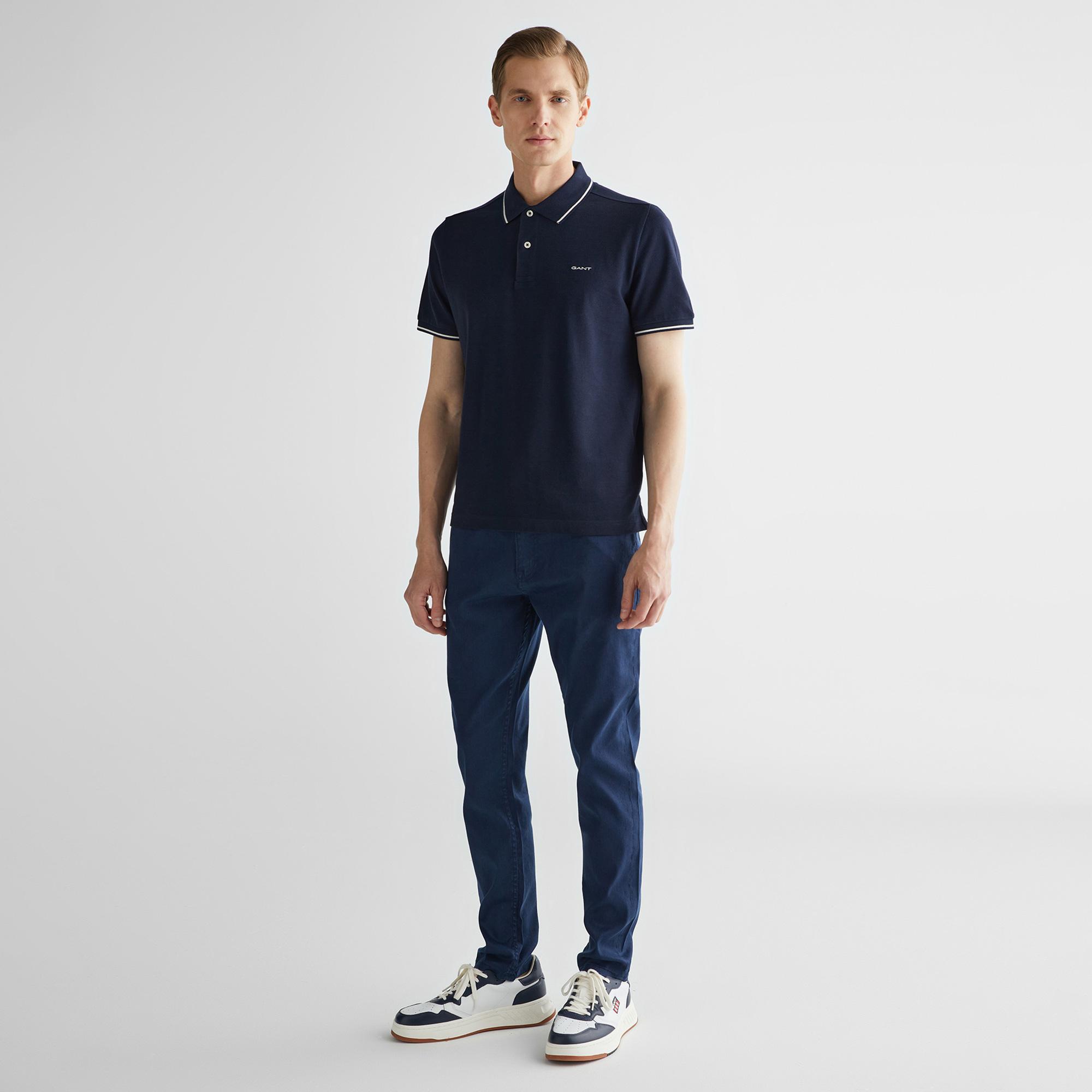 GANT Erkek Lacivert Regular Fit Polo