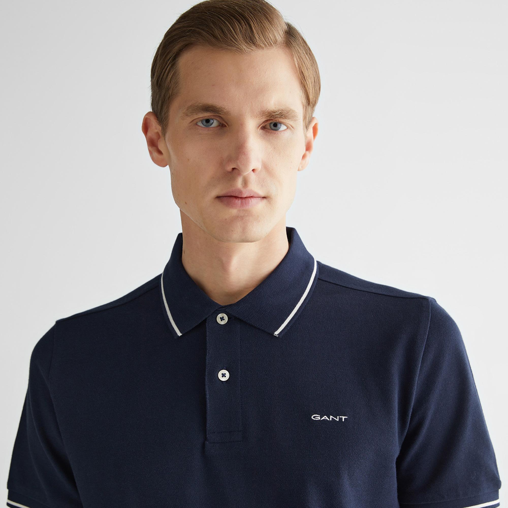 GANT Erkek Lacivert Regular Fit Polo