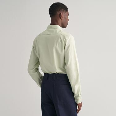  GANT Erkek Yeşil Slim Fit Düğmeli Yaka Broadcloth Gömlek