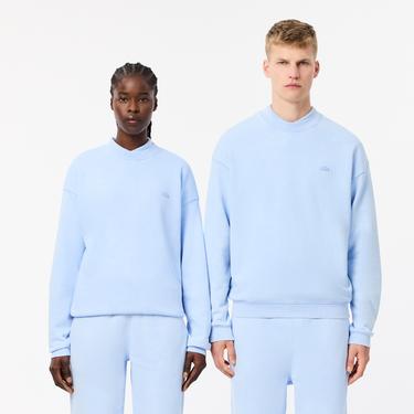  Unisex Loose Fit Bisiklet Yaka Açık Mavi Sweatshirt