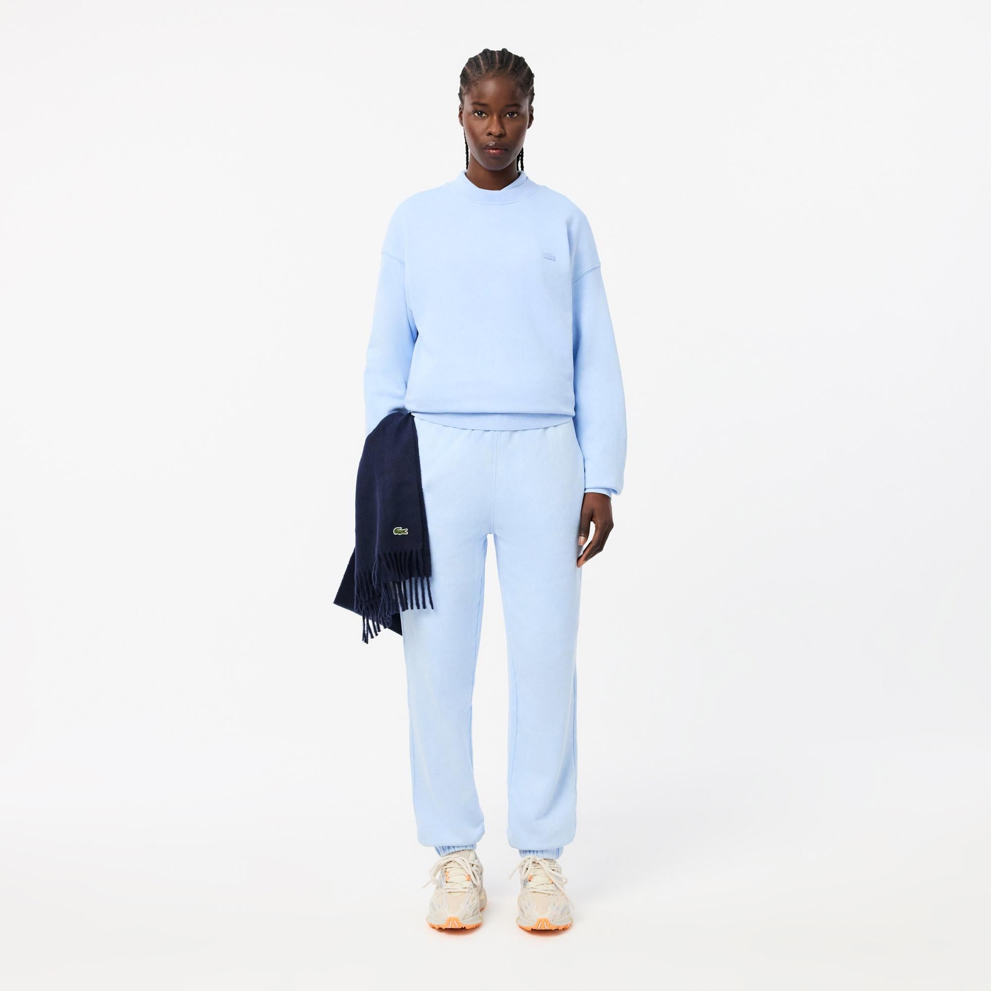 Unisex Loose Fit Bisiklet Yaka Açık Mavi Sweatshirt