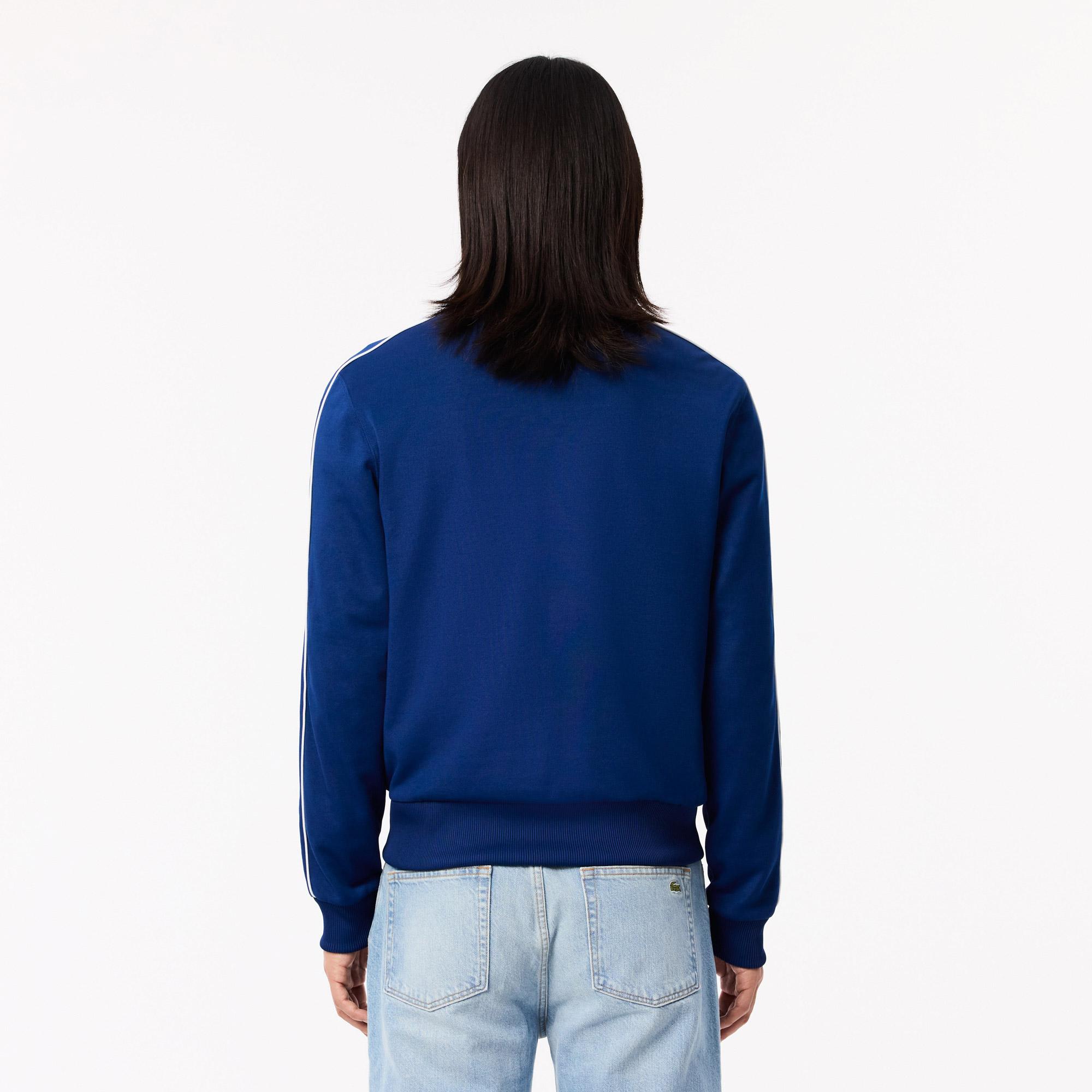 Erkek Regular Fit Fermuarlı Mavi Sweatshirt