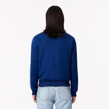  Erkek Regular Fit Fermuarlı Mavi Sweatshirt