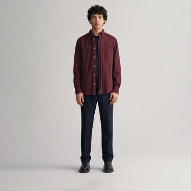  Gant Erkek Bordo Regular Fit Düğmeli Yaka Gömlek