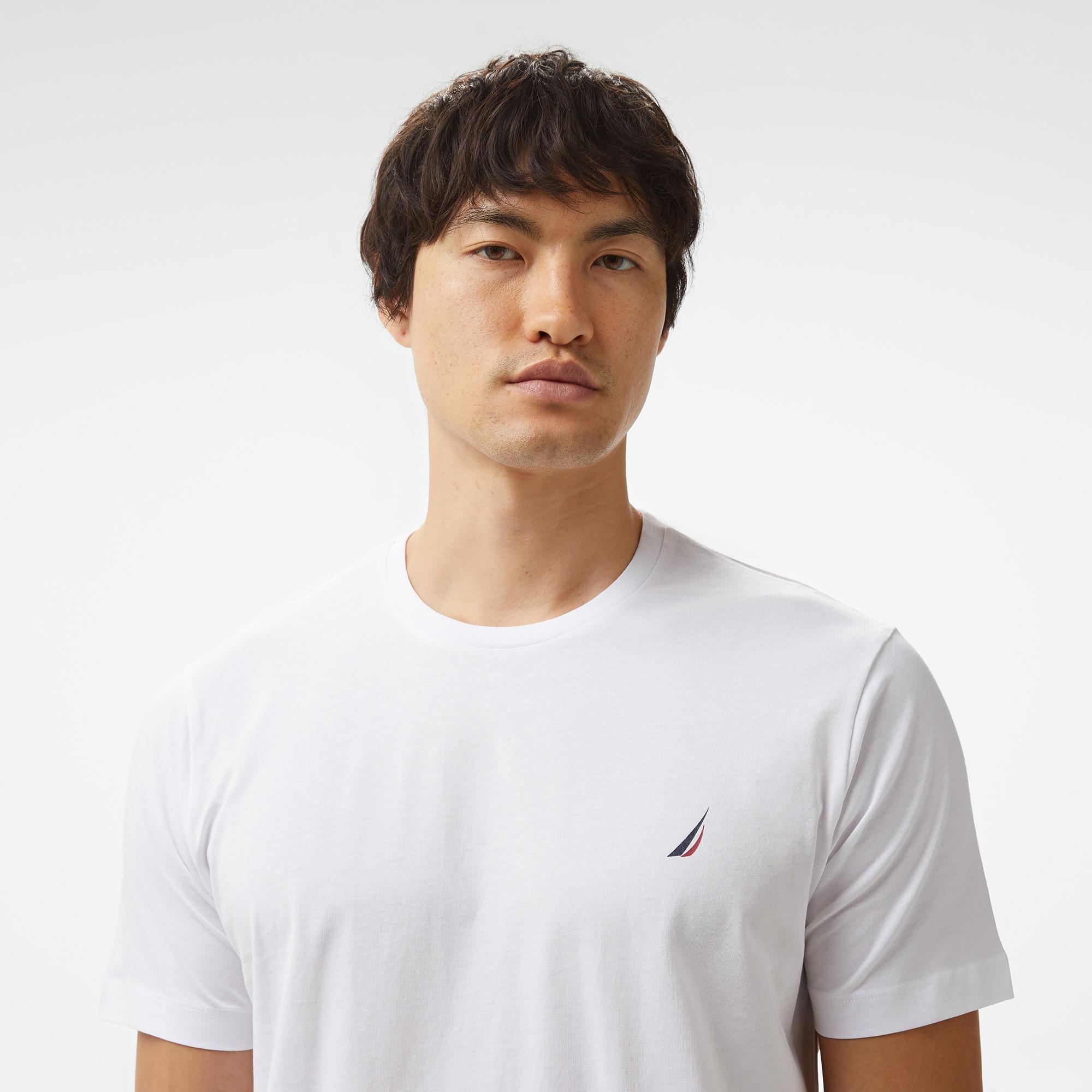Nautica Erkek Beyaz Standart Fit T-Shirt