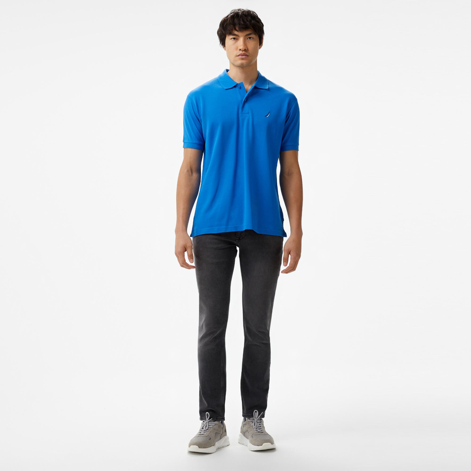 Nautica Erkek Mavi Classic Fit Kısa Kollu Polo Yaka T-Shirt