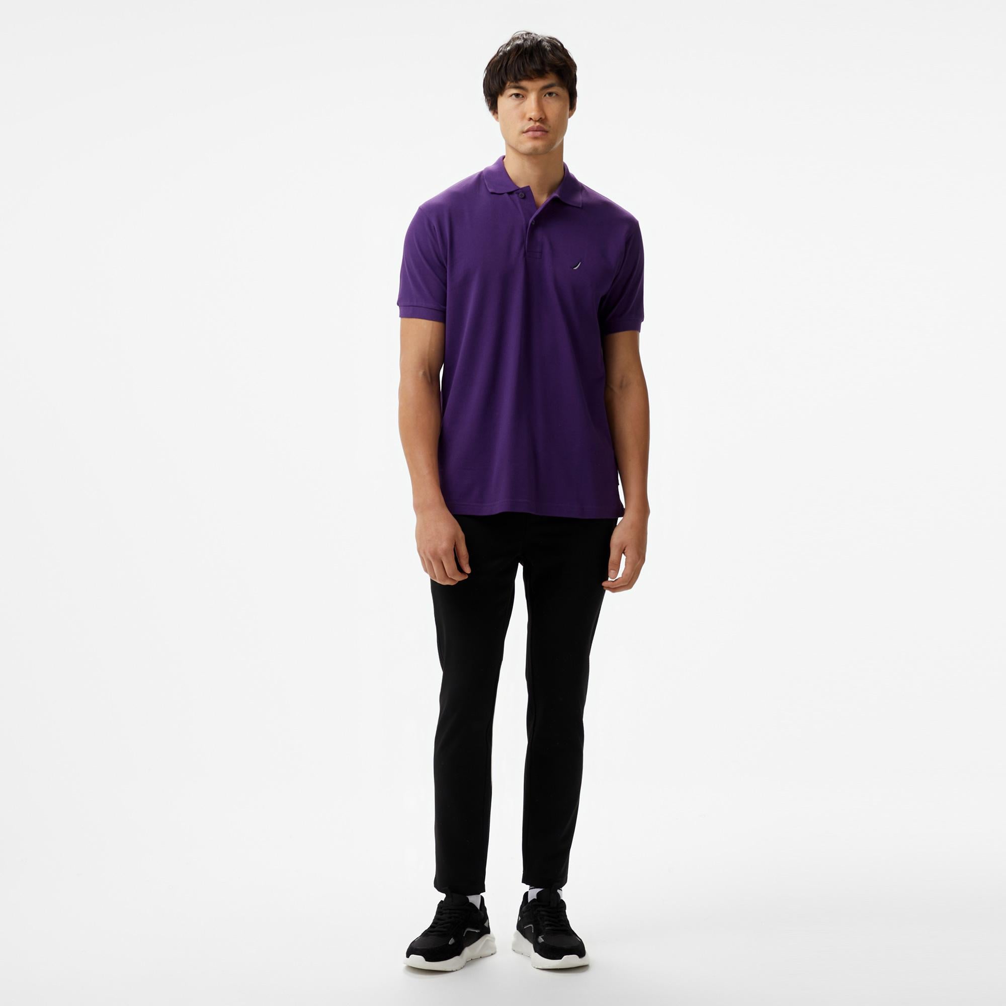 Nautica Erkek Mor Classic Fit Kısa Kollu Polo