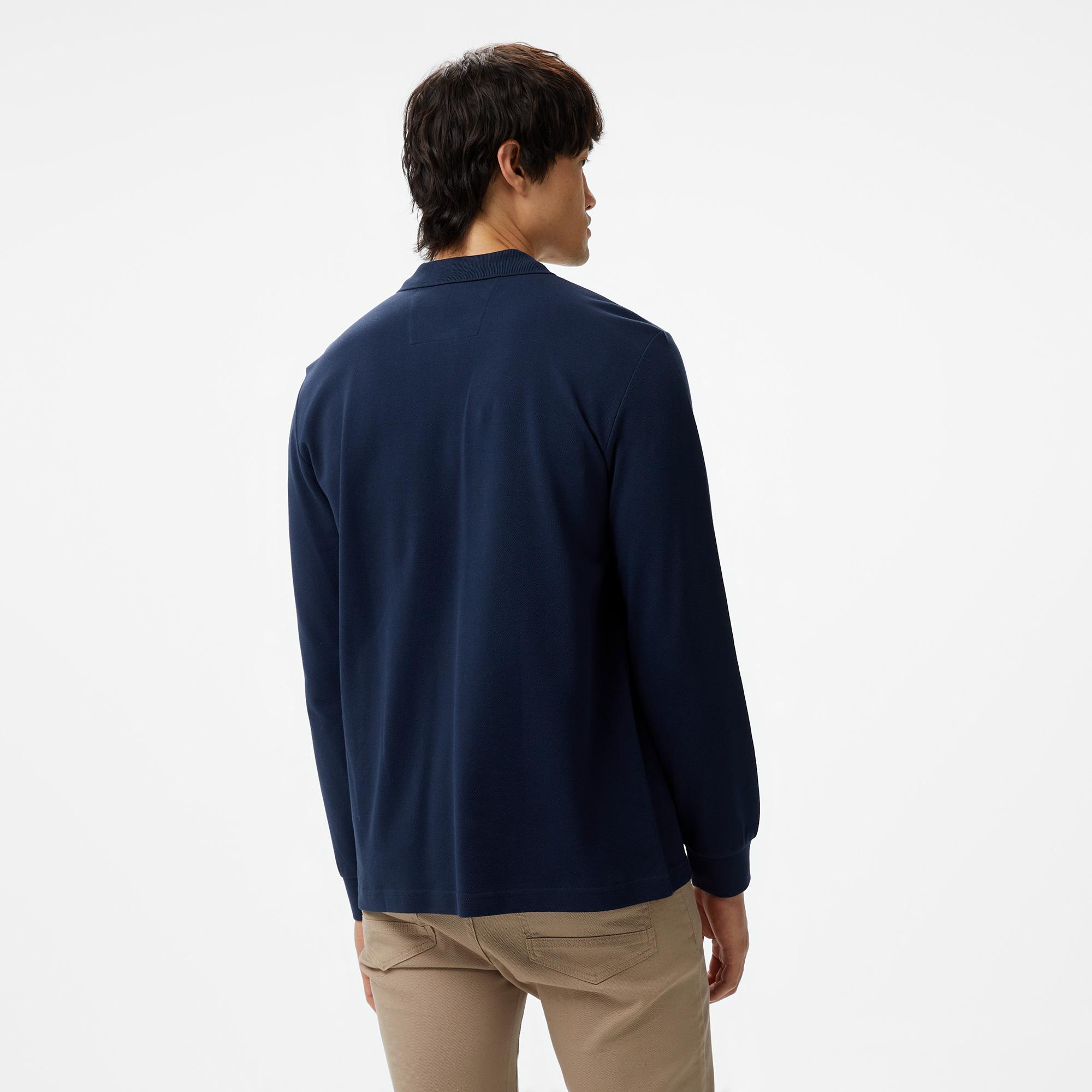 Nautica Erkek Lacivert Classic Fit Uzun Kollu Polo