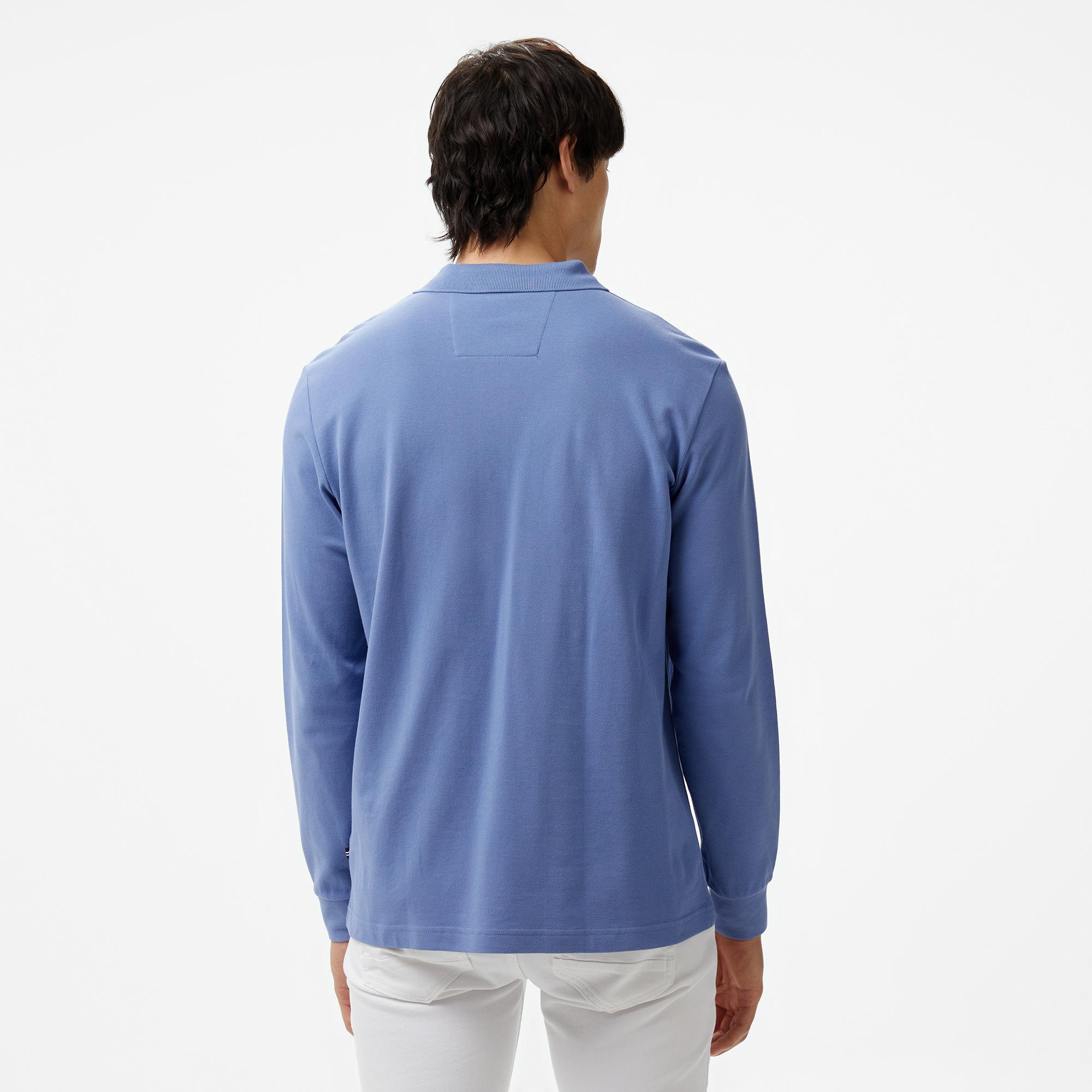 Nautica Erkek Mavi Classic Fit Uzun Kollu Polo