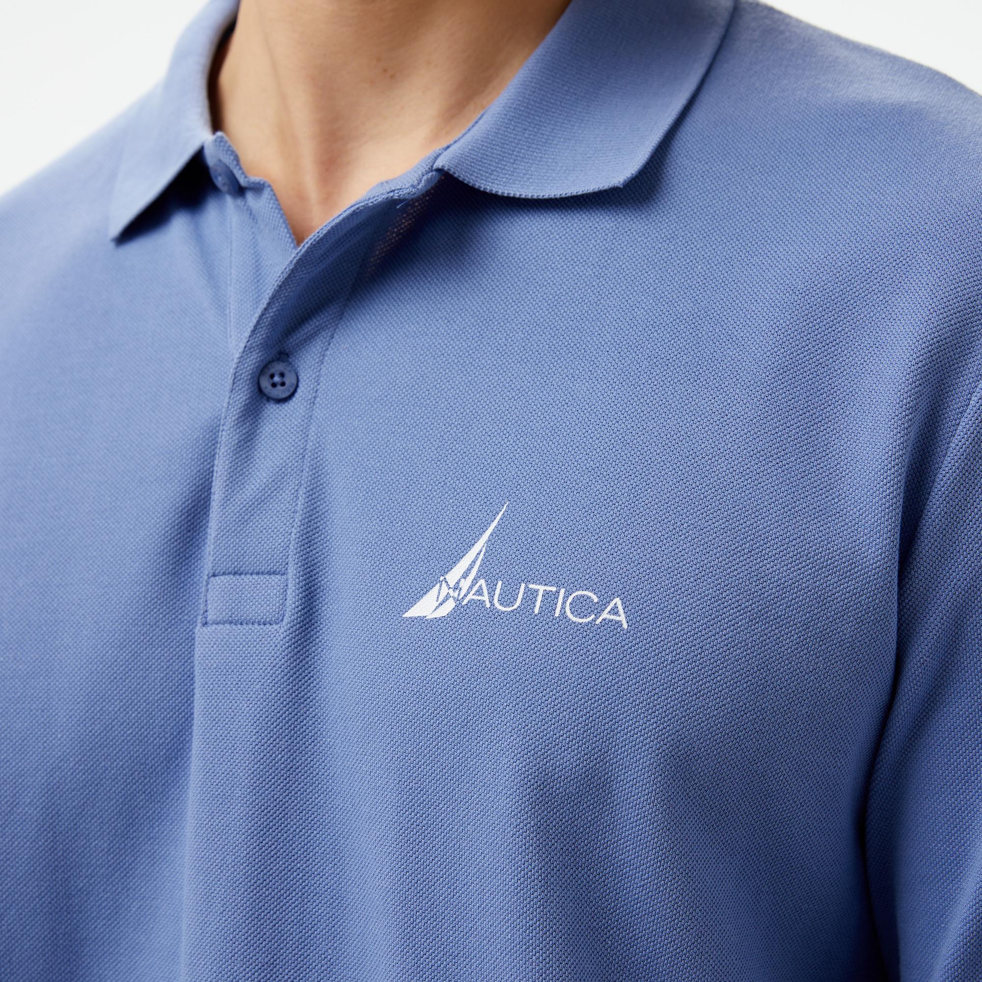 Nautica Erkek Mavi Classic Fit Uzun Kollu Polo