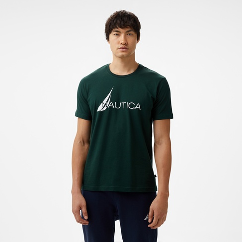  Nautica Erkek Yeşil Standart Fit T-Shirt