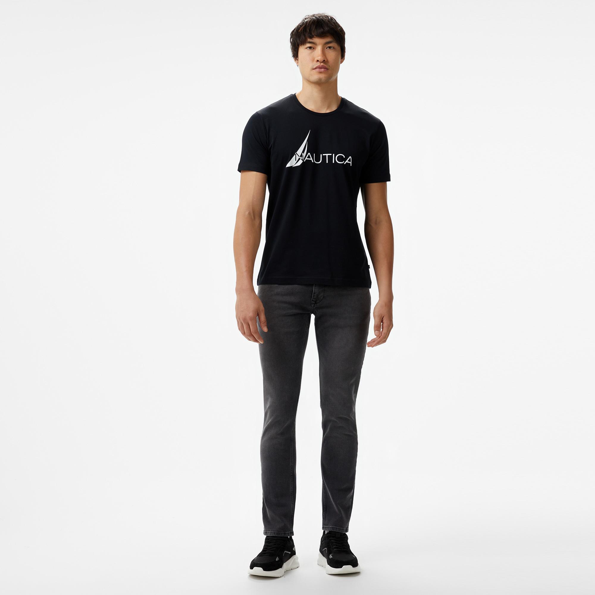 Nautica Erkek Siyah Standart Fit T-Shirt