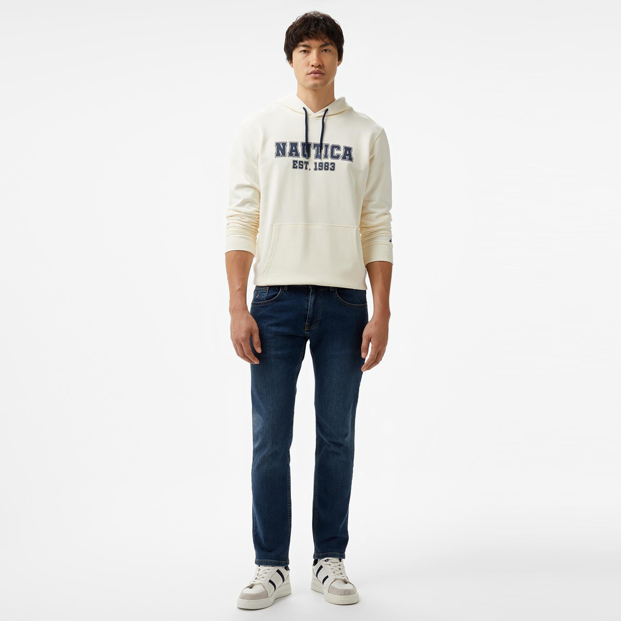 Nautica Erkek Krem Rengi Standart Fit Sweatshirt