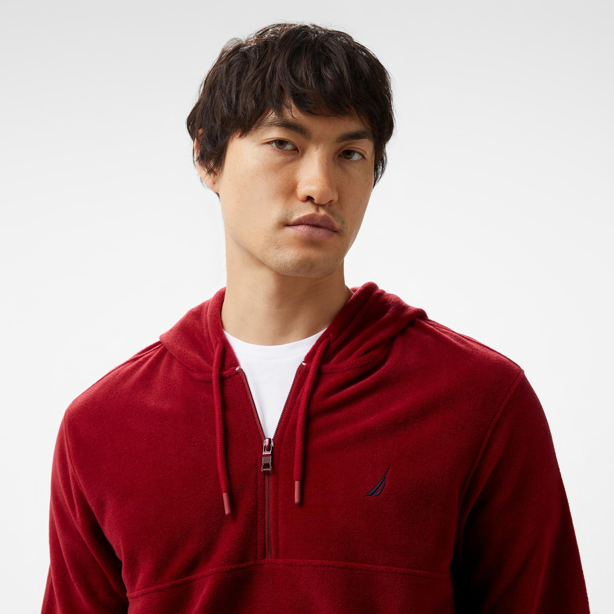 Nautica Erkek Bordo Standart Fit Uzun Kollu Polar