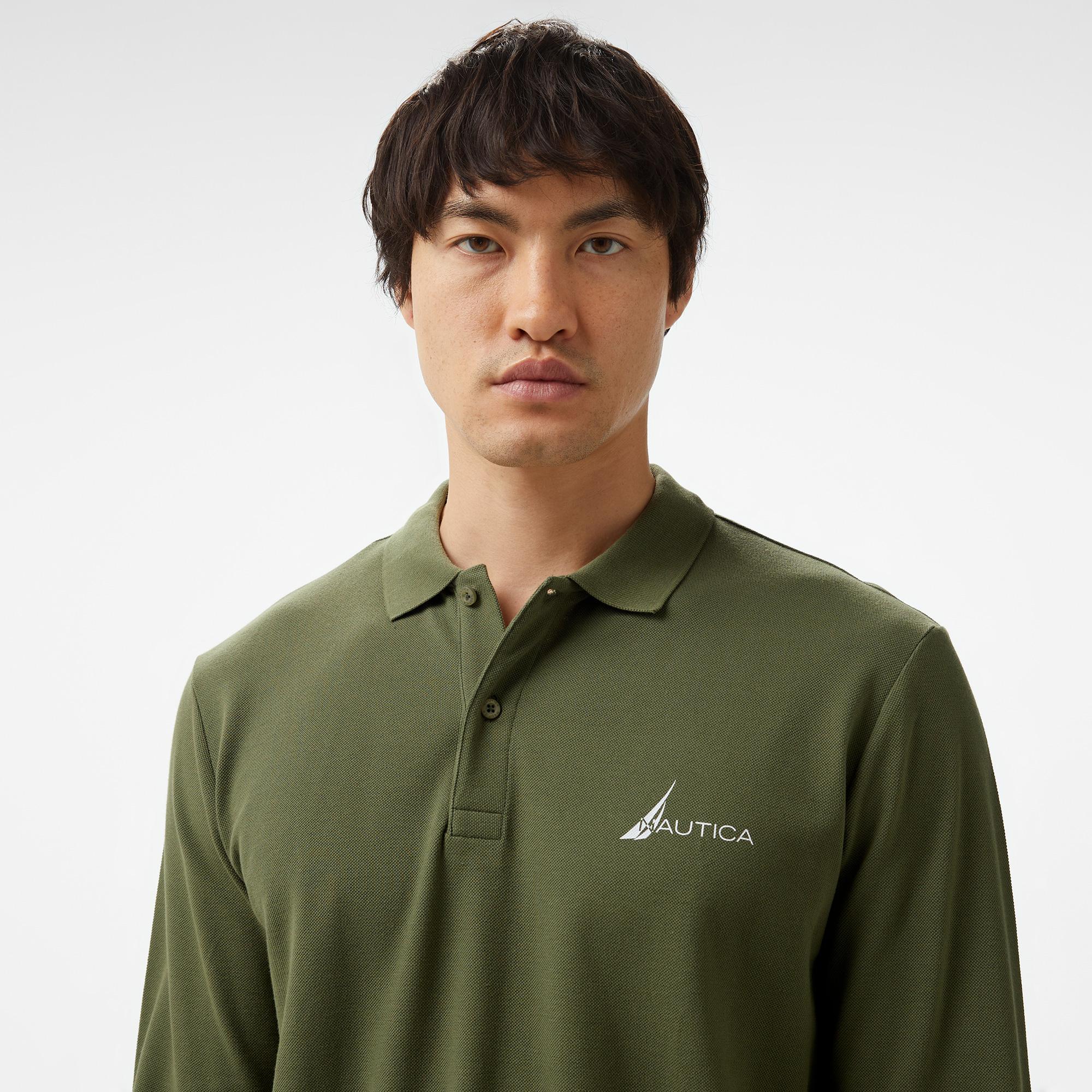 Nautica Erkek Yeşil Classic Fit Uzun Kollu Polo
