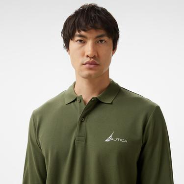  Nautica Erkek Yeşil Classic Fit Uzun Kollu Polo